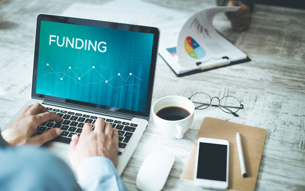 Reviewing business financials on a laptop